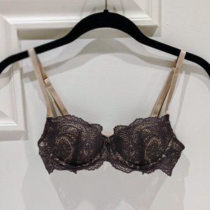 ThirdLove Purple & Nude Lace Balconette Bra (30C)
